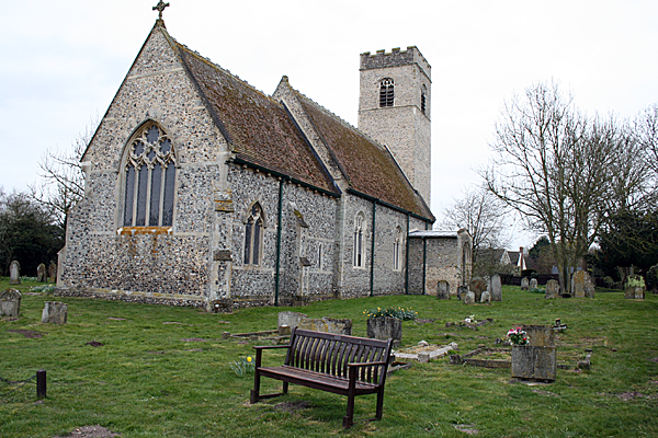 churchyard with bench